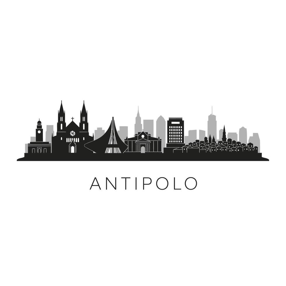 Antipolo Skyline with Philippines Minimal . vector
