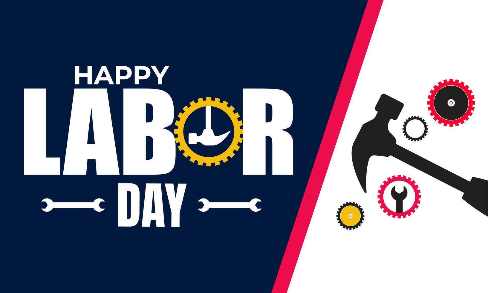 Happy Labor Day Card Design vector
