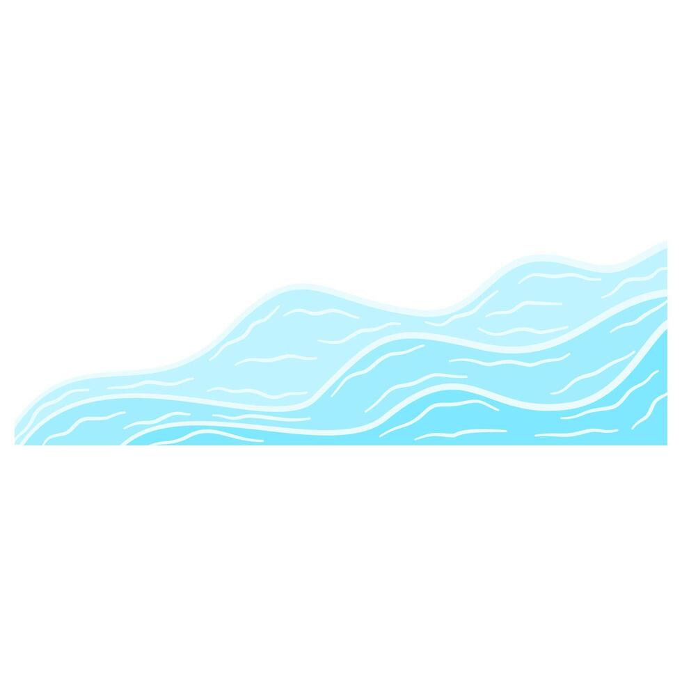 Blue ocean wave corner vector