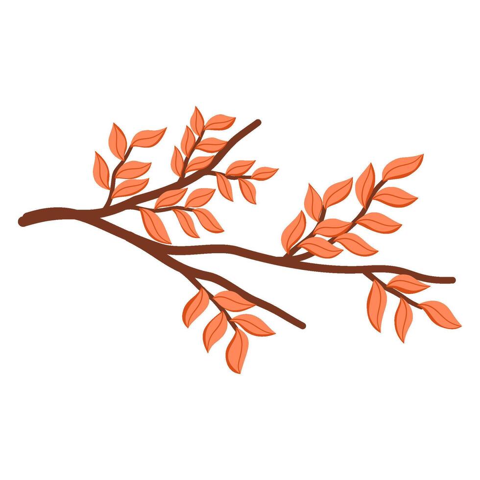 Autumn branch with leaves vector