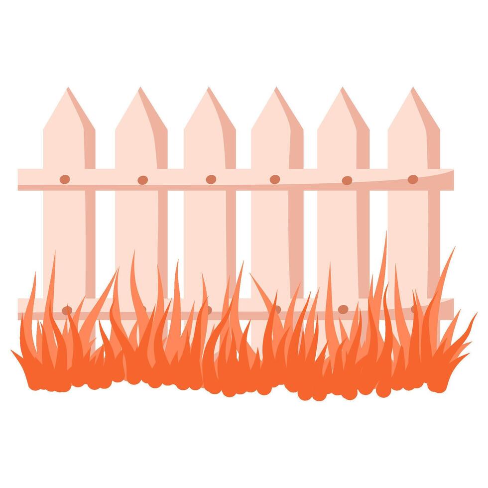 Picket fence with grass vector