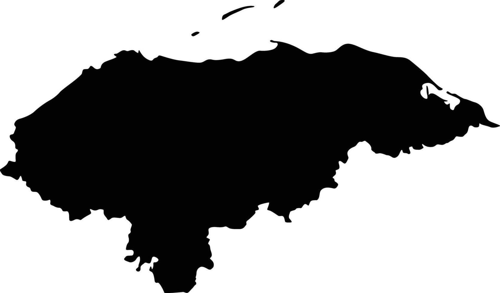 Map of Honduras North American Country Silhouette Flat Design vector