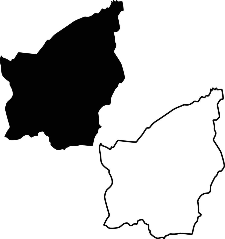 Map of San Marino Silhouette Flat and Outline Design vector