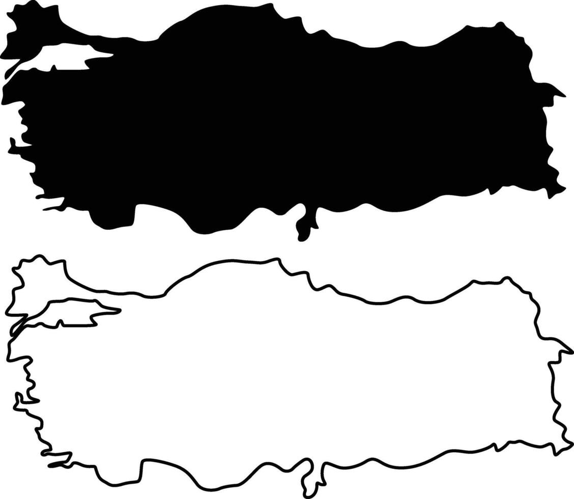 Map of Turkey Silhouette Flat and Outline Design vector