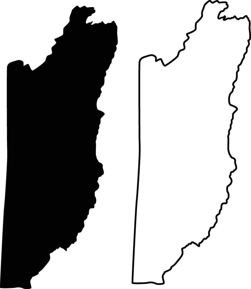 Map of Belize Silhouette Flat and Outline vector