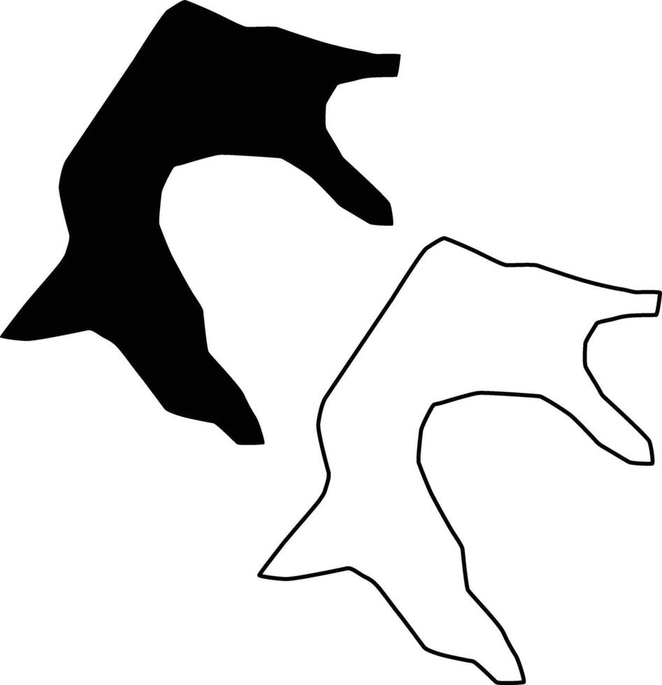 Map of Sinaloa Lake California USA Silhouette Flat and Outline Design vector