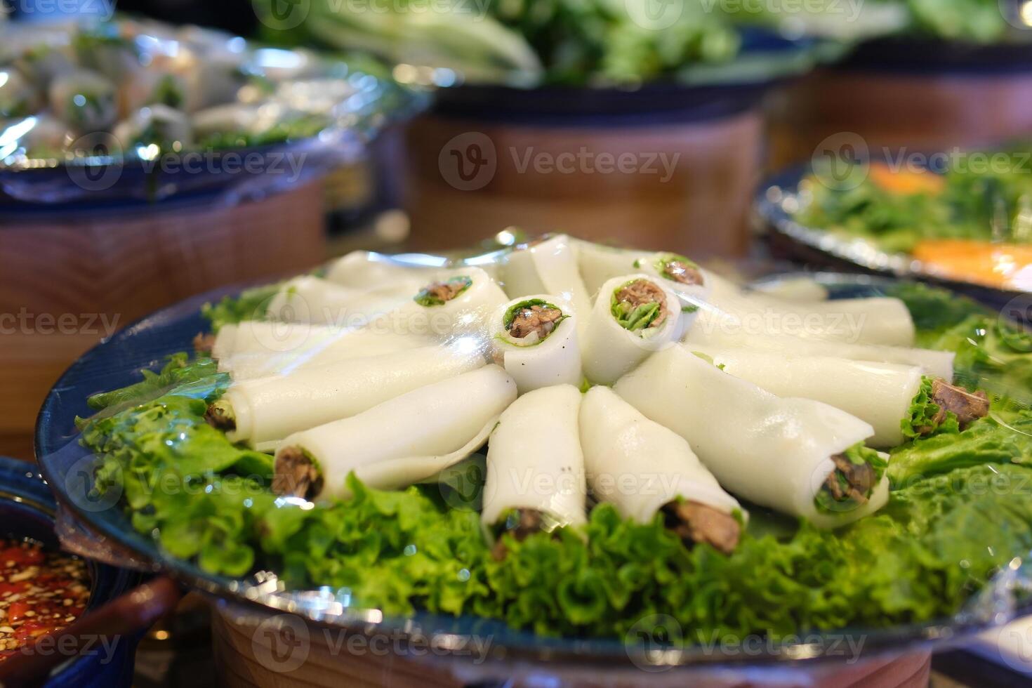 Spring roll platter Stock image of a platter, contains spring roll, samosa and kebabs , ready to eat photo