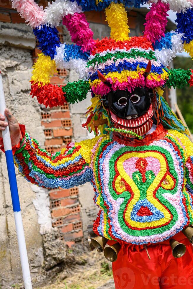 the traditional mask in carnival in Viana do Bolo called Boteiro. Ourense. Galicia, Spain photo