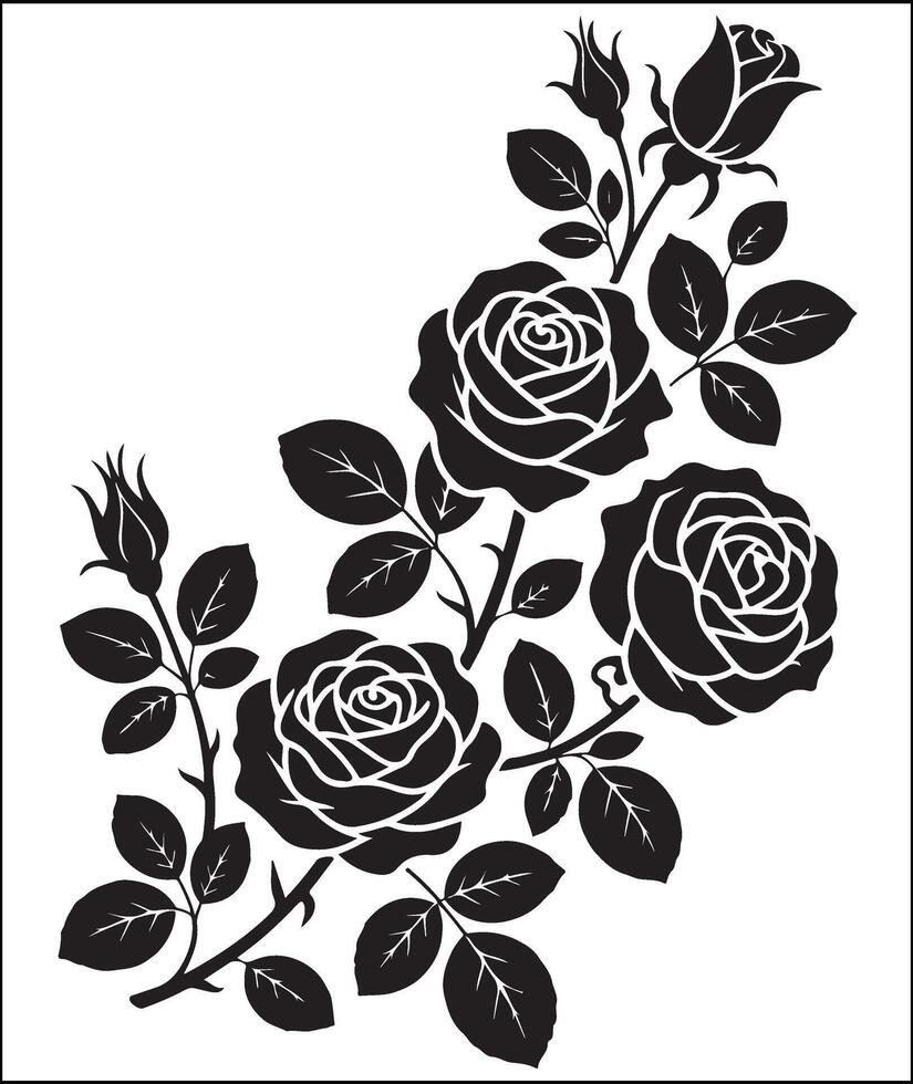 rose silhouette design vector