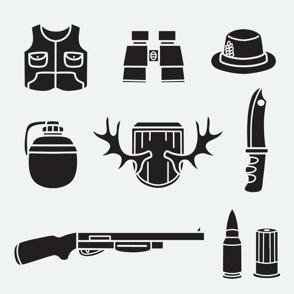set of hunter good for icon, symbol, logo, element design, silhouette design, etc vector