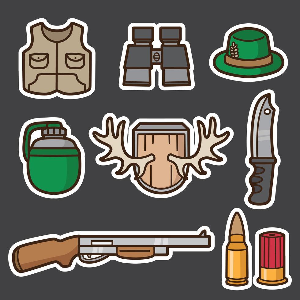 set of hunter good for sticker, badge, element design, icon, printable, etc vector