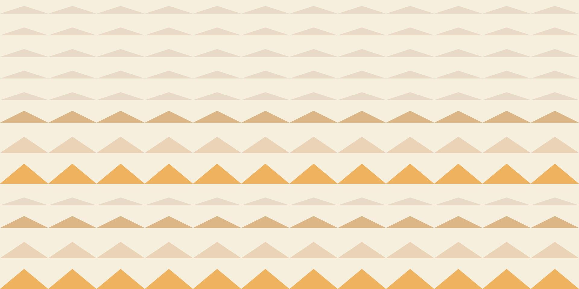 Repeating pattern of triangles in various shades of yellow, creating a sense of depth and dimension look like mountain. Geometric Tribal stripe ideal for background,textile print,card decoration vector