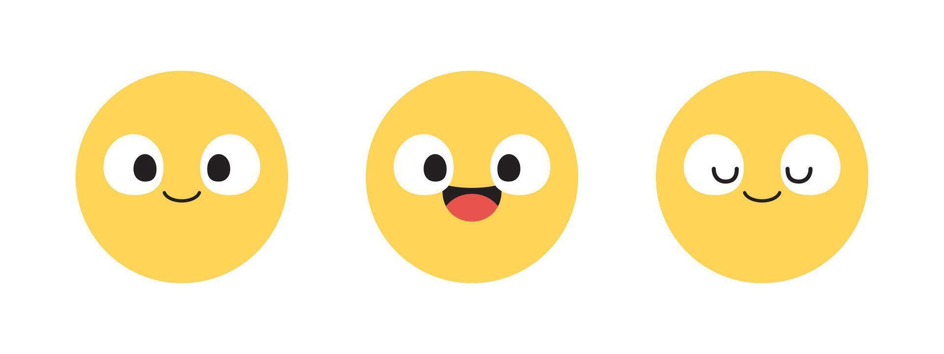Smiling cartoon facial expression icon. Flat design illustration.02 vector