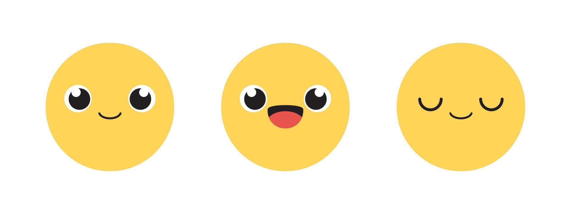 Smiling cartoon facial expression icon. Flat design illustration.01 vector