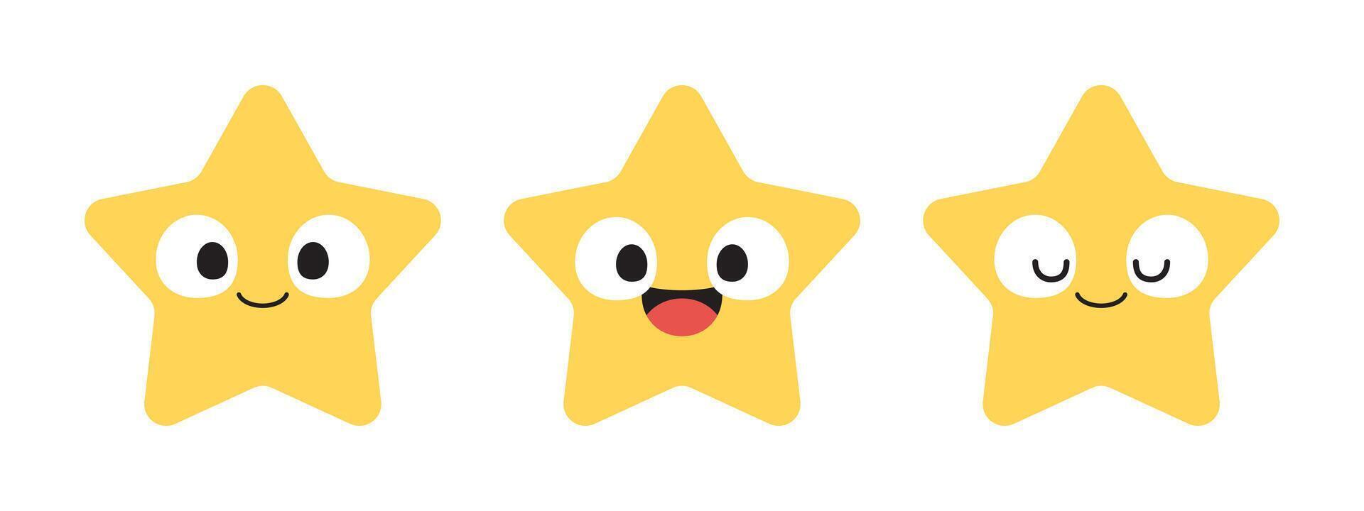 Cute yellow star cartoon character. Flat design illustration.01 vector