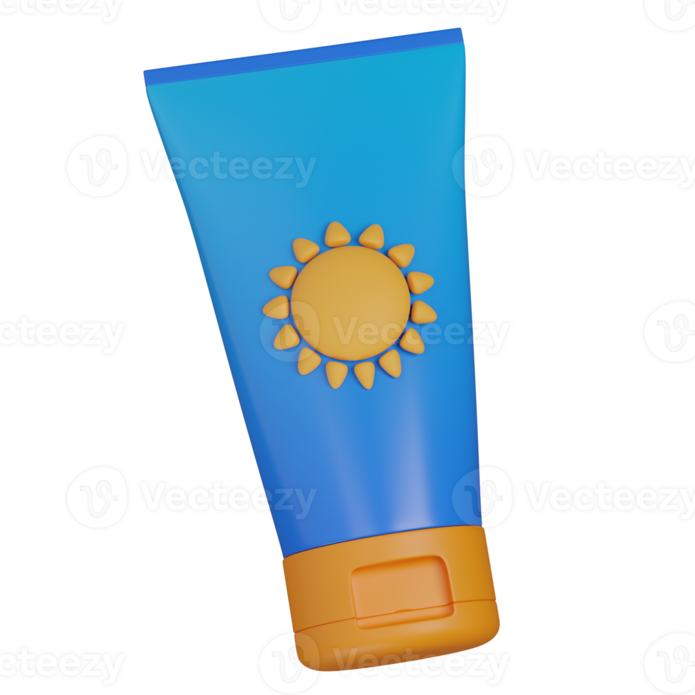 3D renderedof a blue sunscreen icon png