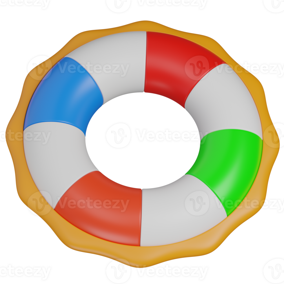 3d render of a Colorful Lifebuoy icon png