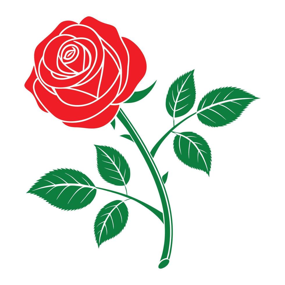 Vibrant Red Rose Budding Beauty Graphic vector