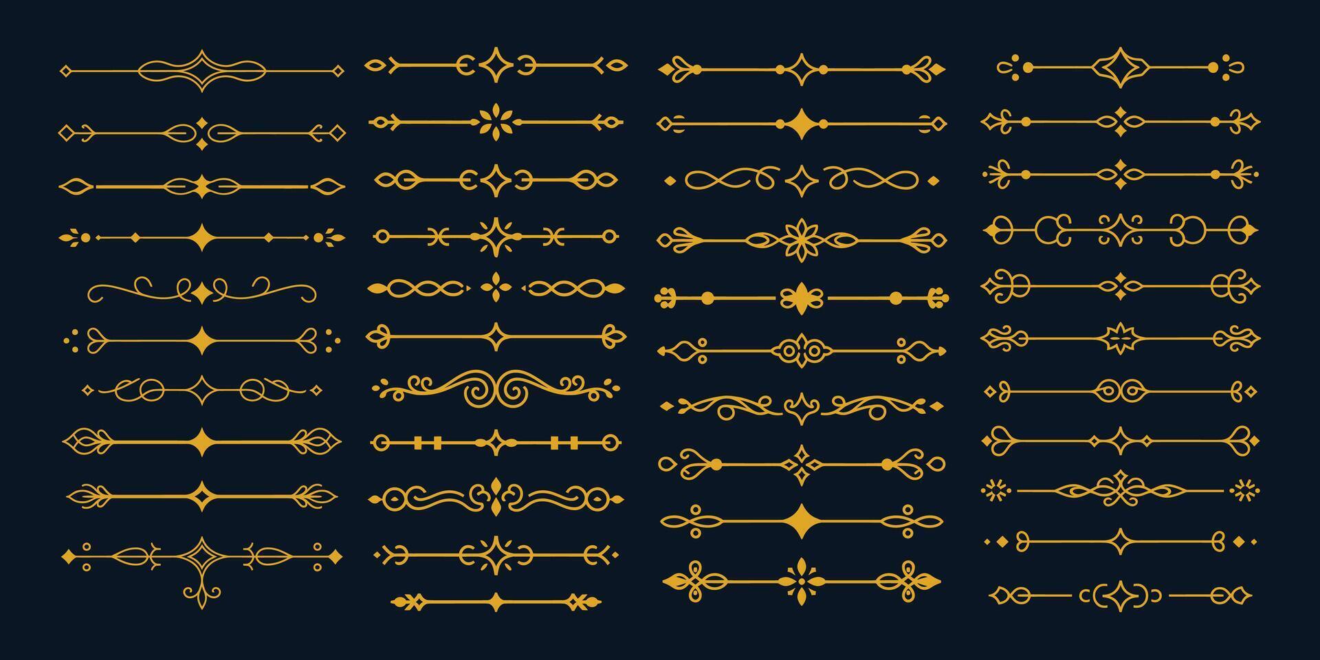 Beautiful vintage-inspired dividers and flourishes adding sophisticated charm to invitations and documents. vector