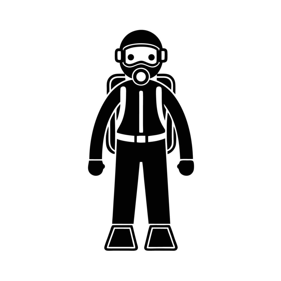 Diver in Action Marine Life Enthusiast vector