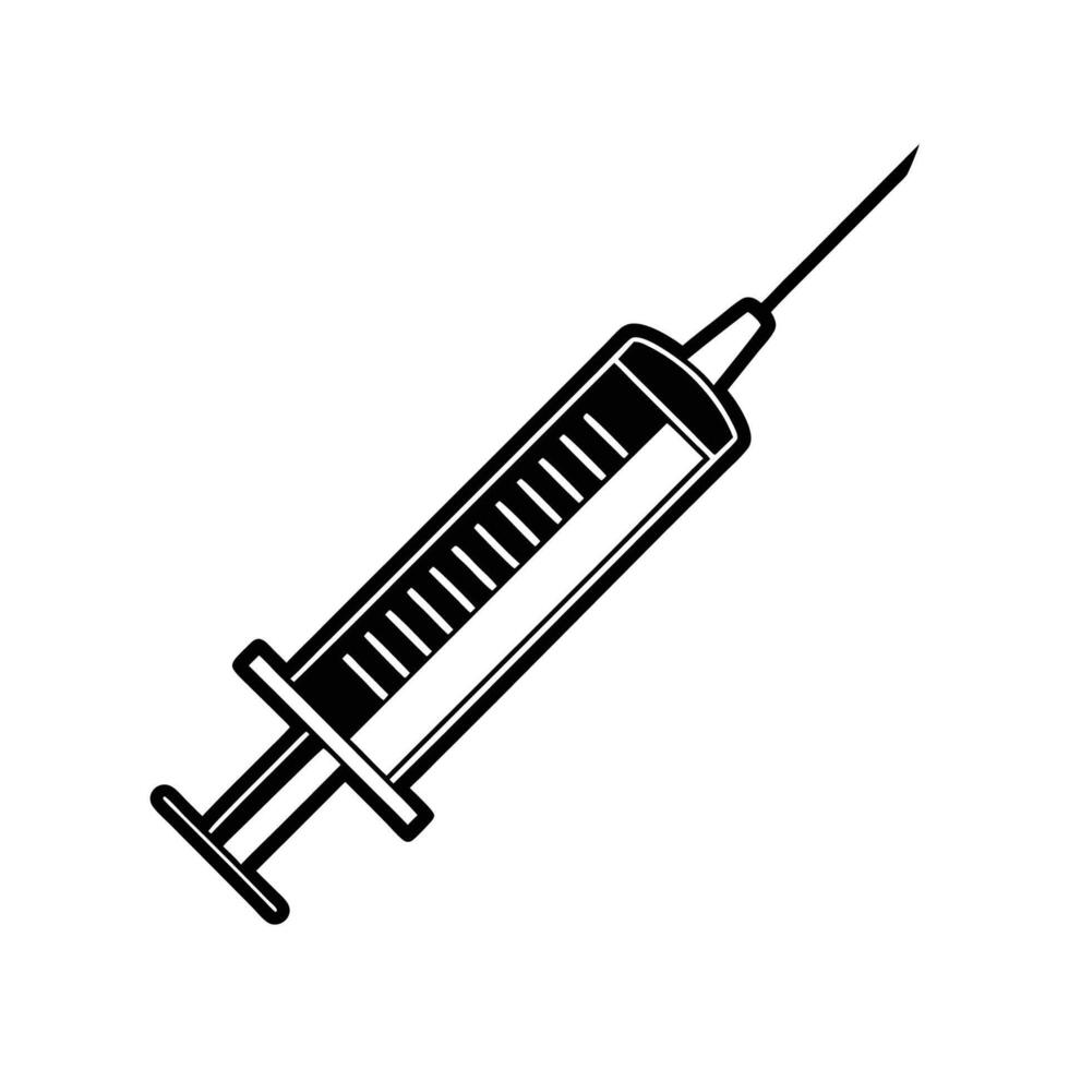 Health and Wellness Injection Device Outline vector