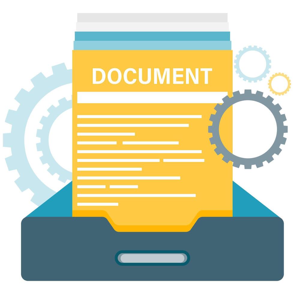 inbox tray with documents, digital message illustration vector