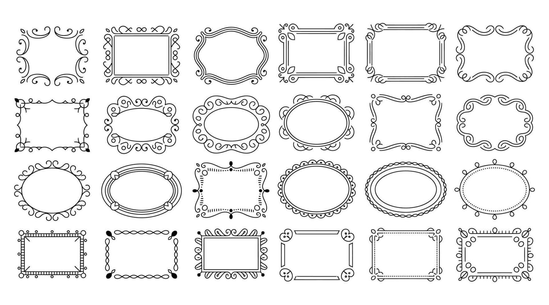 Beautiful Assortment of Retro Style Frames for Creative Projects vector