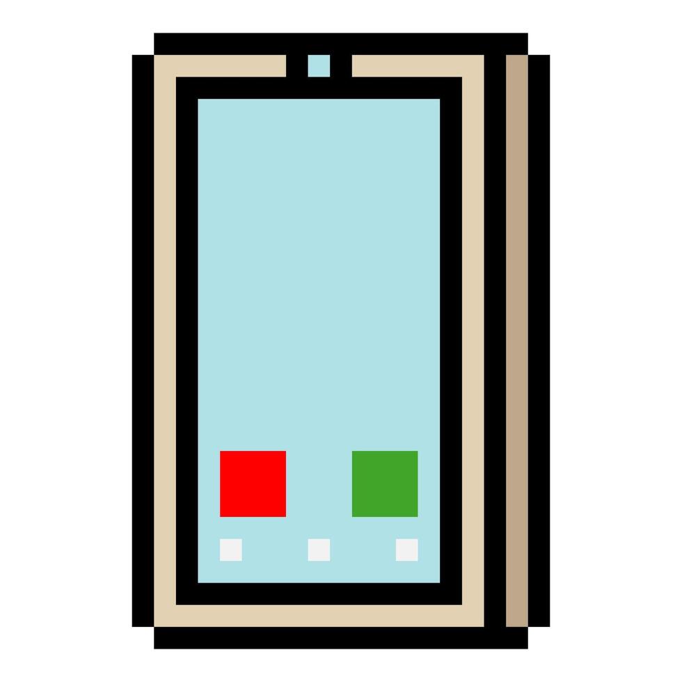 Mobile phone with pixel art isolated on white background vector