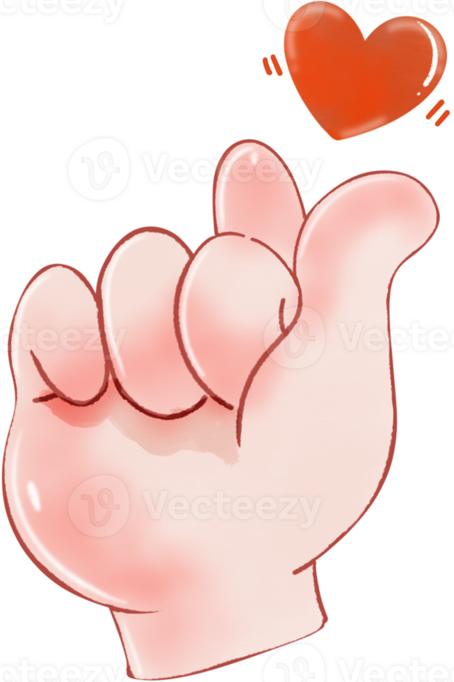 Mini heart finger symbol png