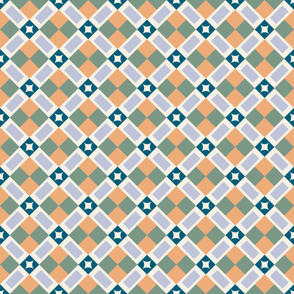 An orange and blue checkered pattern vector