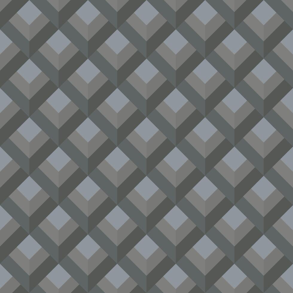 Monochrome geometric seamless pattern with isometric diamon shape vector