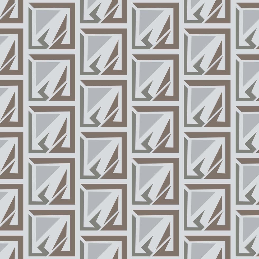 Geometric seamless pattern with combination og square and triangles in monochrome vector