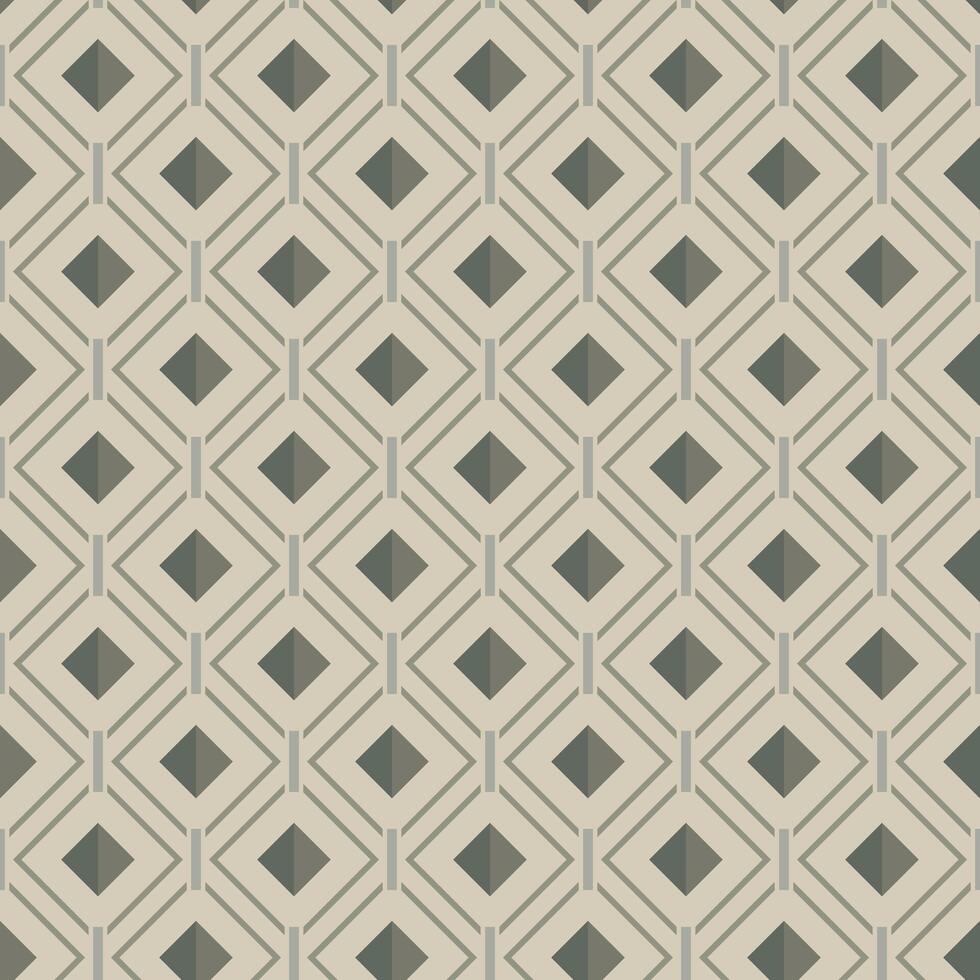 Minimalist chains inspired seamless pattern with geometric shapes on a beige background vector