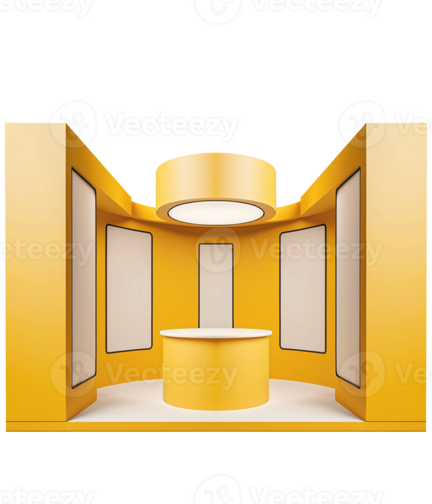 Studio Booth Mockup Design Yellow Color for Broadcast and Background Display png