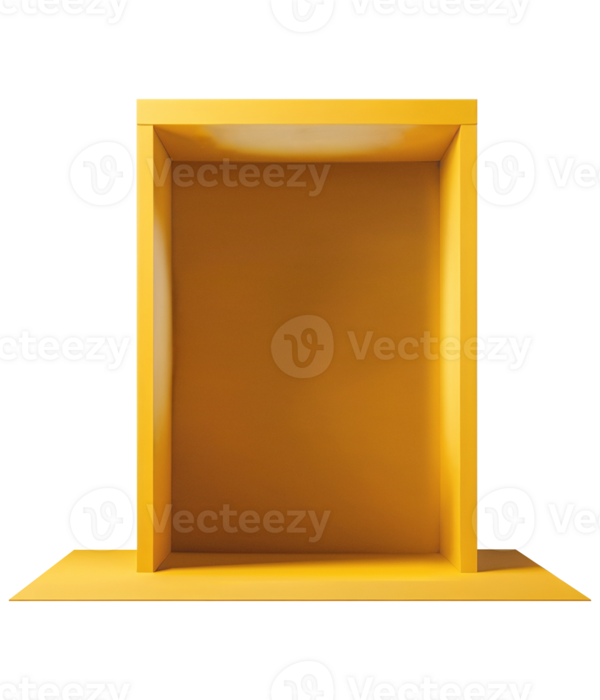 Yellow Color Booth Product Showcase Mockup Design for Logo and background png