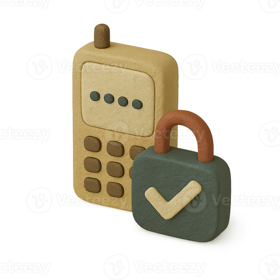 A phone and a padlock png