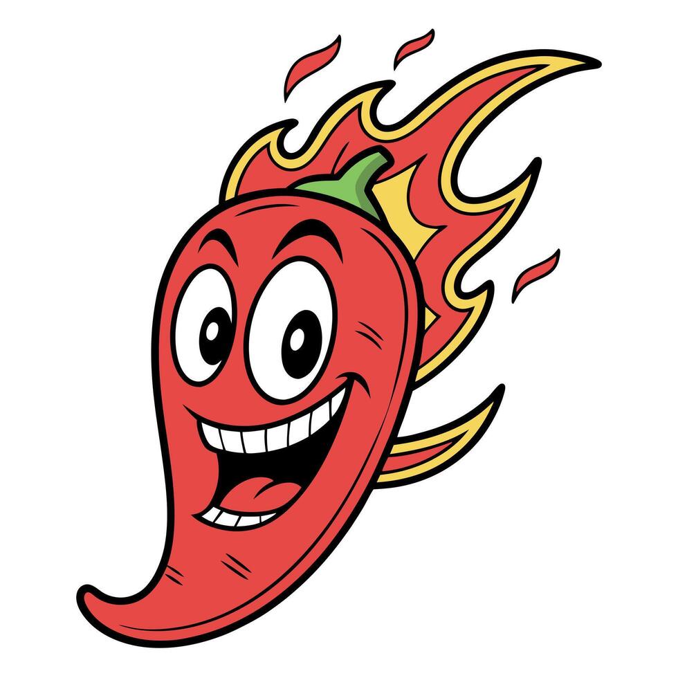 A cartoon hot chili pepper with a smile vector