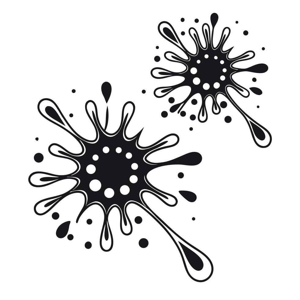 Black and white ink splashes on a white background vector