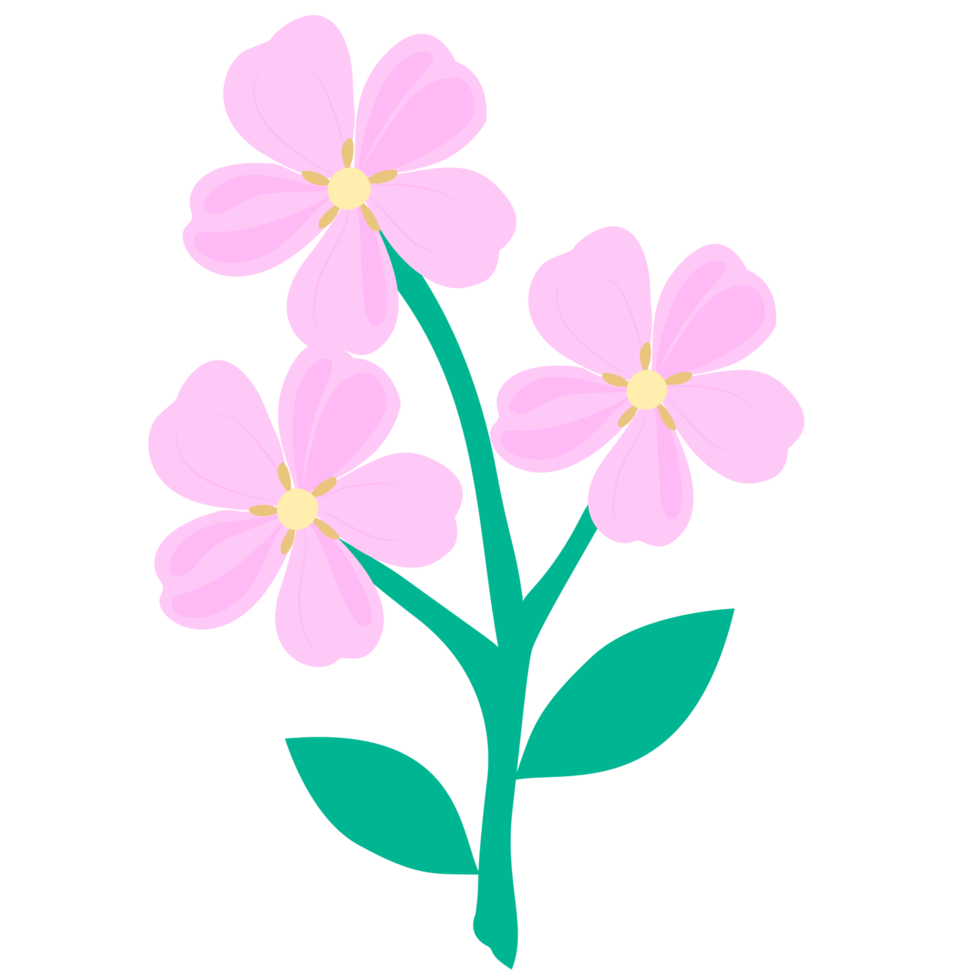 minimal cute pink flower png