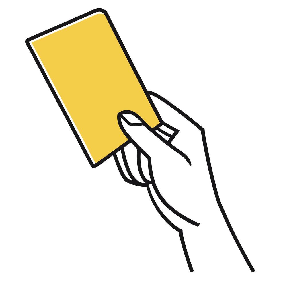 Yellow card in hand illustration vector