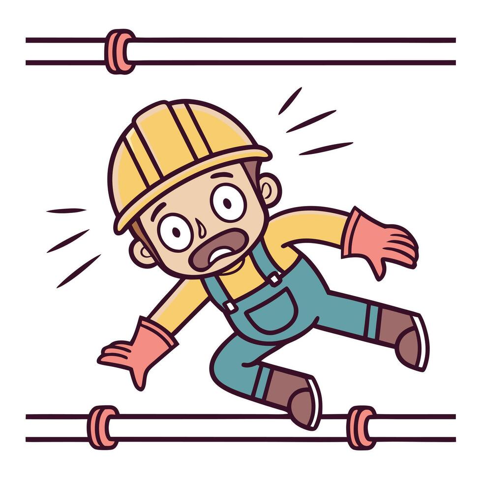 A cartoon man falling off a wire vector