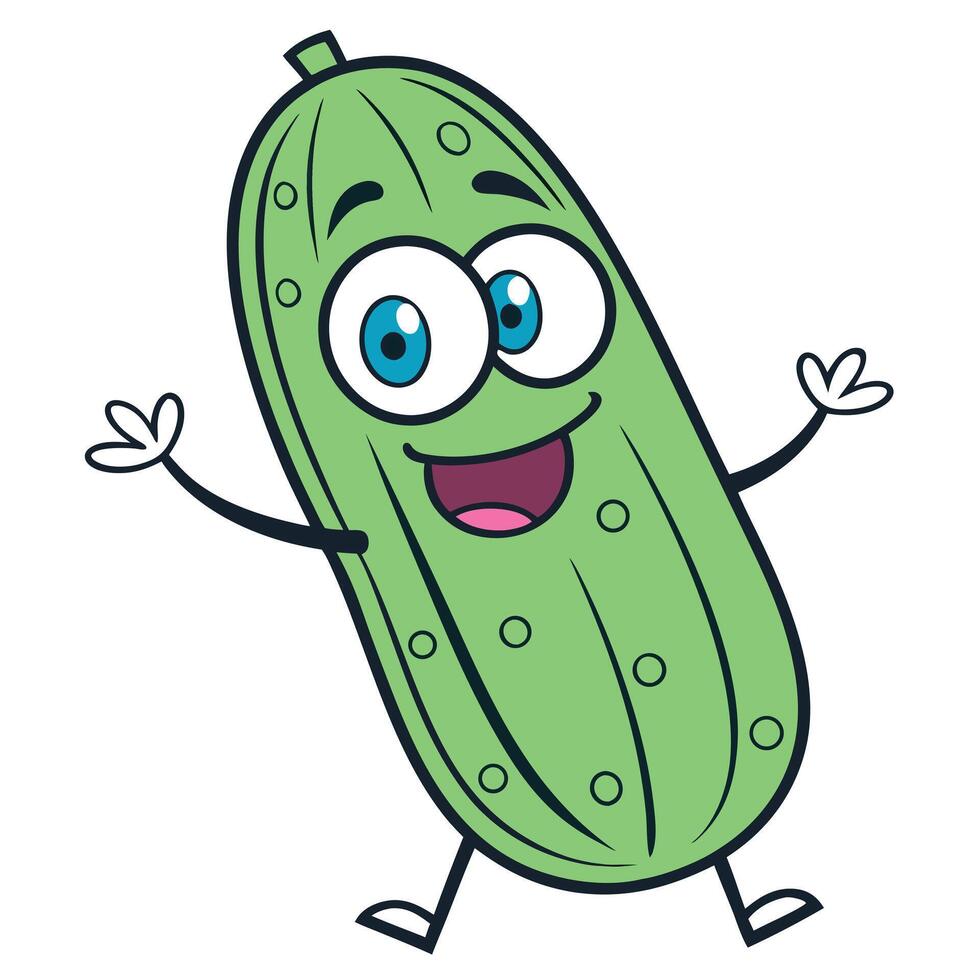 A cartoon pickle character with arms outstretched vector