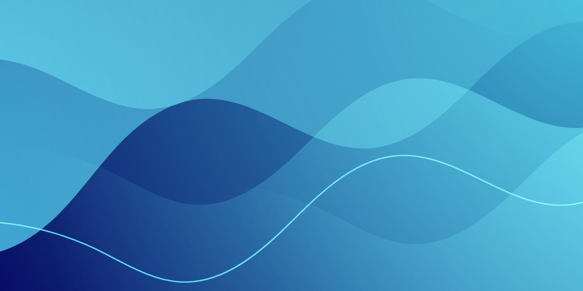 Abstract colorful gradient blue wave background. Simple overlap layer fluid wave pattern design. vector