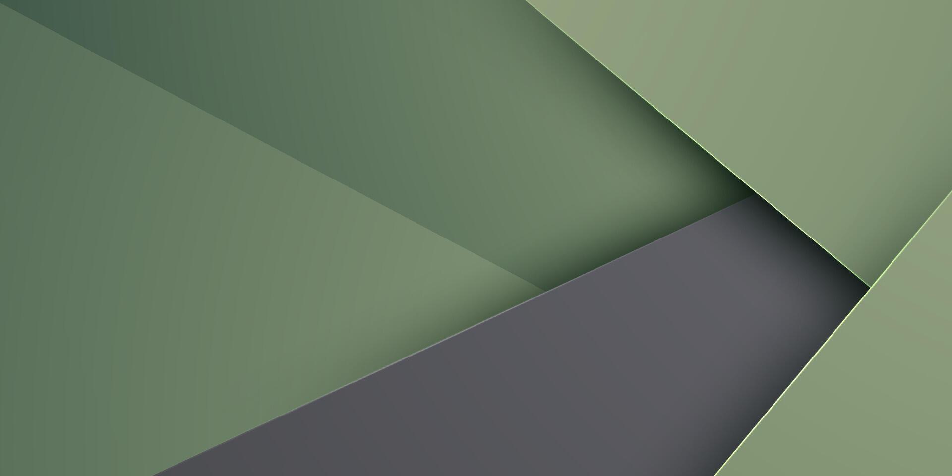 Abstract overlap square theme green background. Simple papercut triangle pattern design. vector