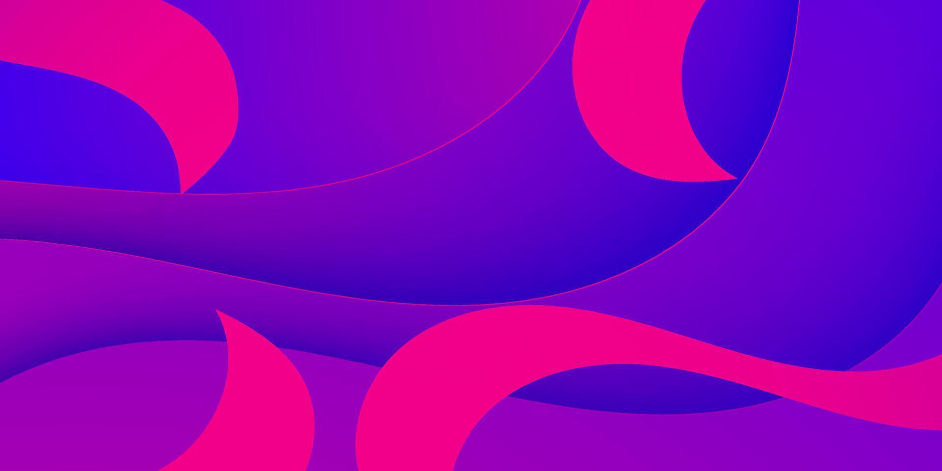 Abstract dark purple and pink gradient realistic wave background. Overlap wave shapes 3D pattern design. vector