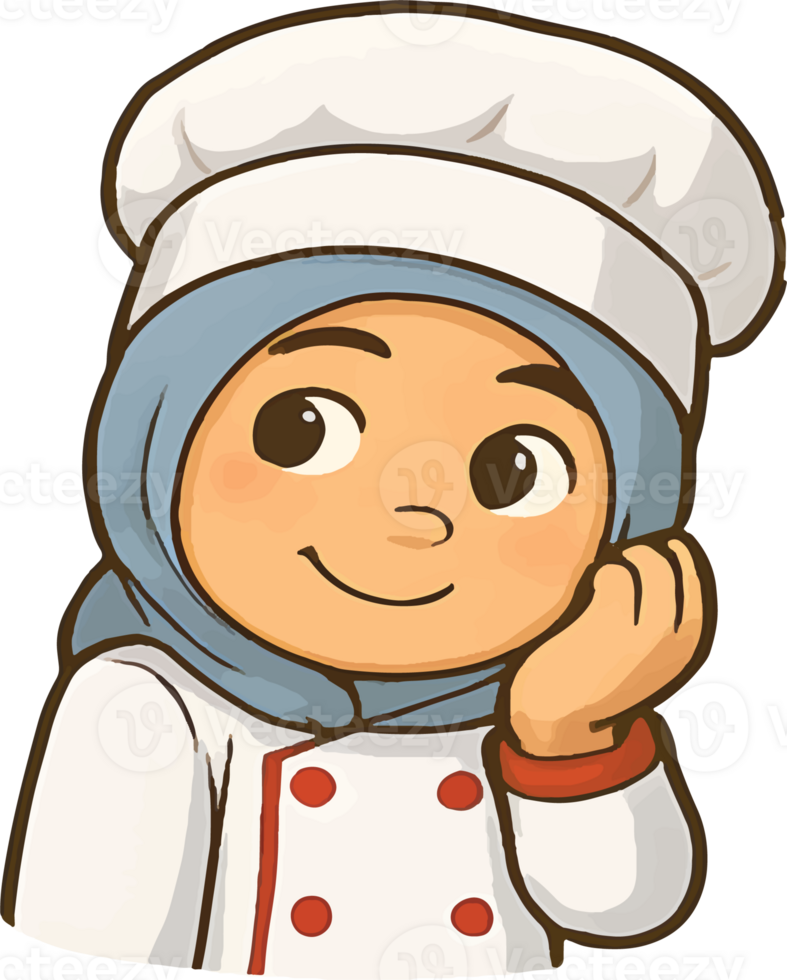 female chef blushes png