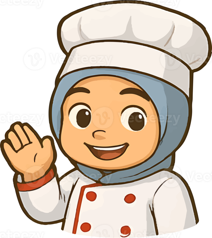 the chef is waving her hand png