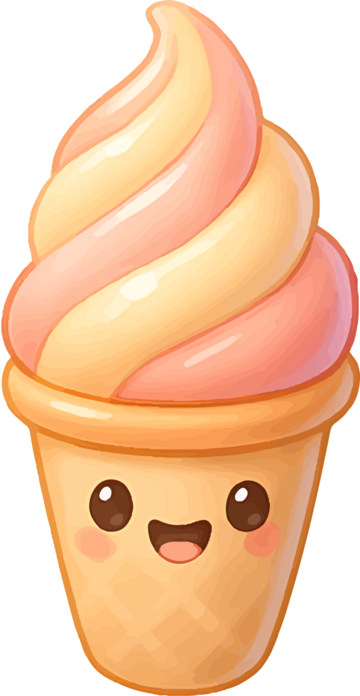 Cute Ice Cream Stiker png