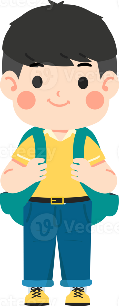 Boy with backpack clipart png