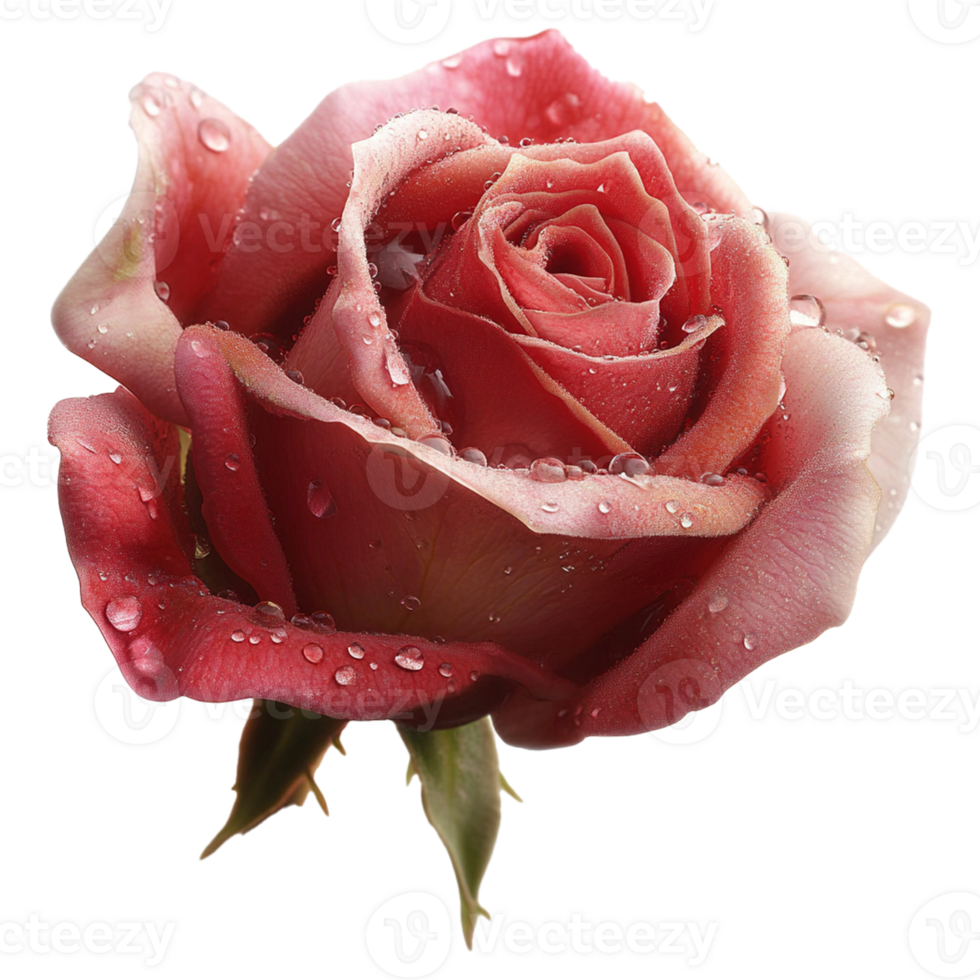 A rose with water droplets on it png
